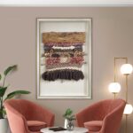 Cuadro Telar Rústico Rosa Marco Espejo Dorado - 143X98